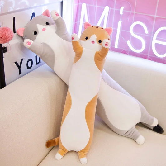 50-70cm Long Cat Plush Toys Cute Animal Cat Creative Long Soft Toys Office Break Nap Sleeping Pillow Stuffed Gift Doll For Kids