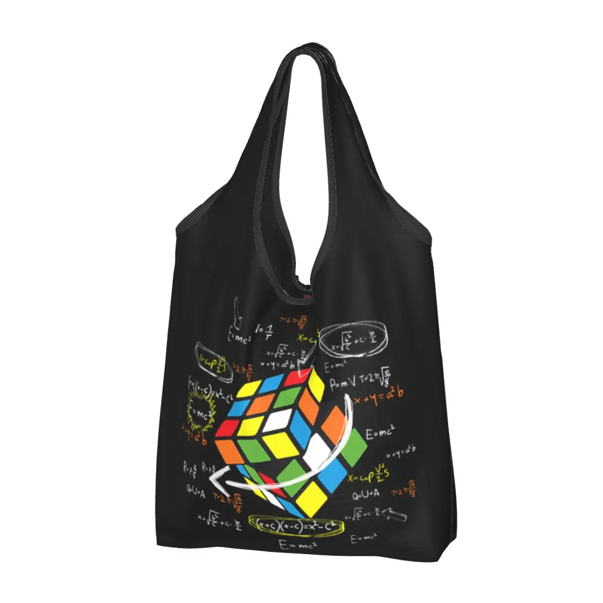 Recycling Exploding Rubix Rubiks Rubics Cube Shopping Bag Women Tote Bag Portable Math Lovers Groceries Shopper Bags