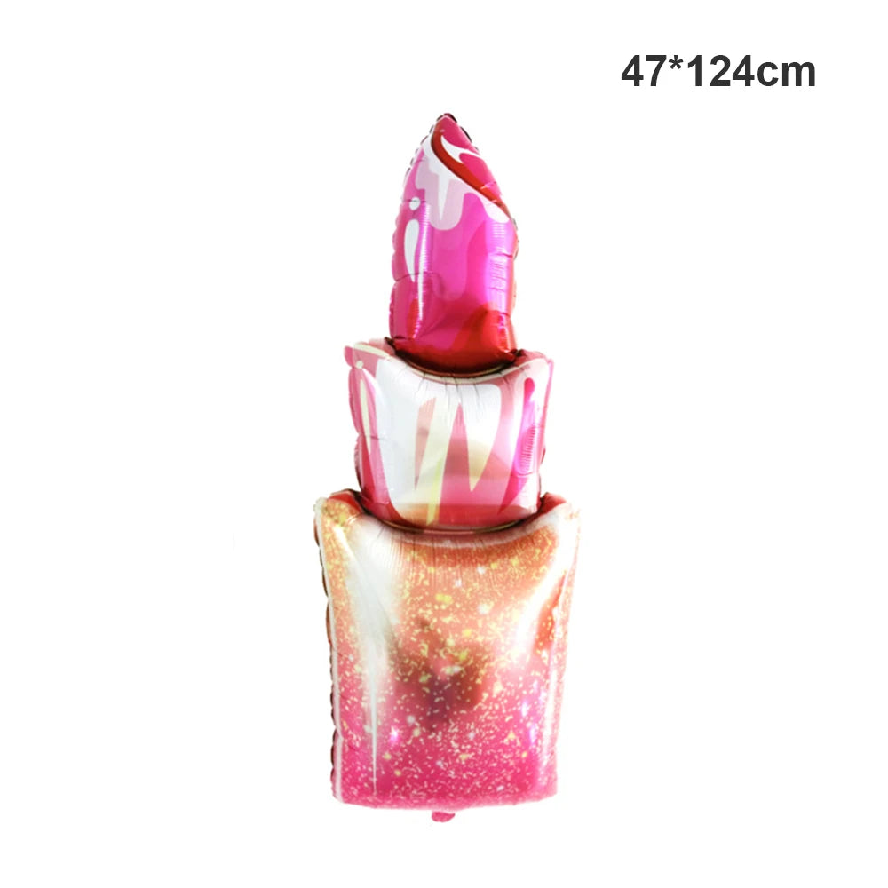 Big Pink High Heels Foil Balloon Lipstick Red Lips Balloons for Makeup Party Wedding Girl Birthday Party Baby Shower Decorations