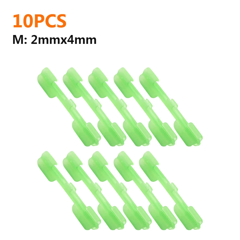 10-50PCS Night Fishing Light Stick Clip S/M/L ABS Fishing Float Tip Light Holder Luminous Effect Light Stick Clip Card Holder