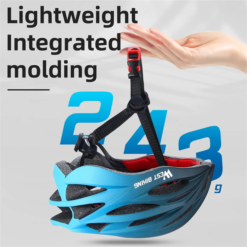 WEST BIKING Ultralight Cycling Helmet Integrally-molded Men Women Racing Helmet Bicycle Safety Cap MTB Road Bike Accessories