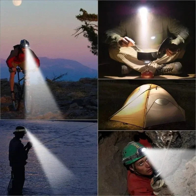 Rechargeable Lamp Fishing Led Headlamp Usb Charging Flashlight Cool Camping Gear Cap Light Portable Powerful Headlight Lighting