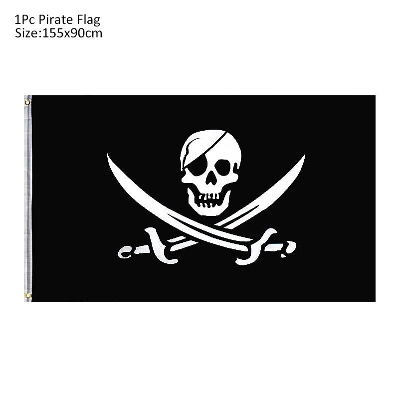 Pirate Captain Cosplay Costume Props Set Pirate Hat Hook Hand Flag Compass Telescope Eye Patch Halloween Theme Party Decorations