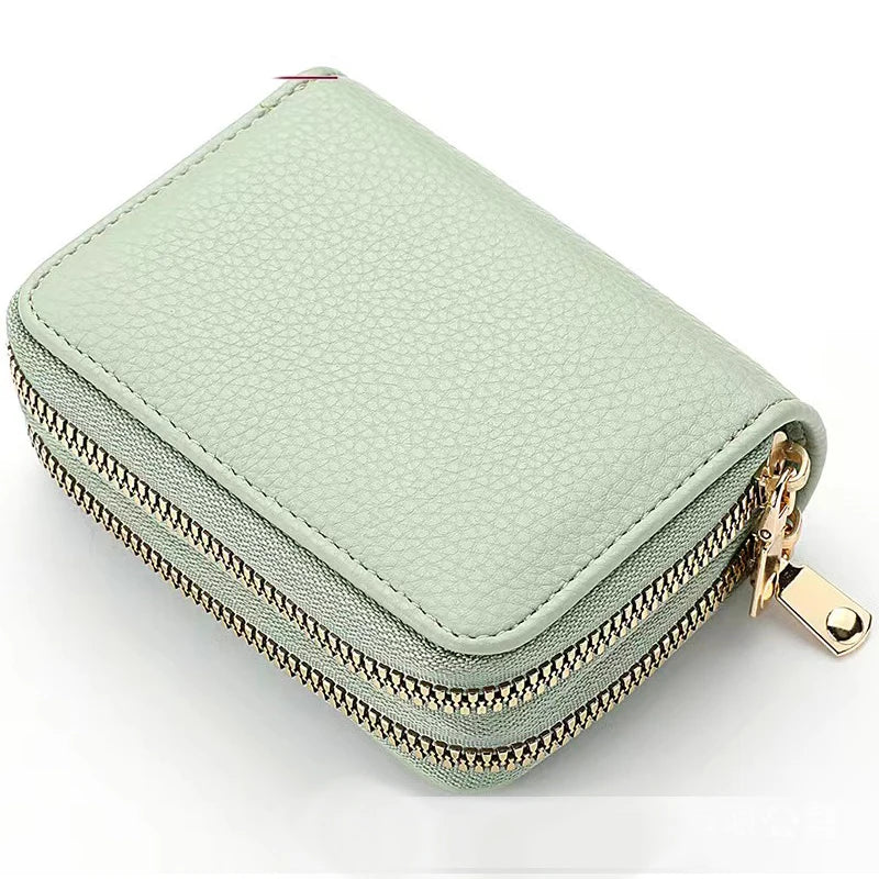 Women Zipper Short Style Purse LycheePattern Fashion Large Capacity Multi CaroSlot Coin Purse With Zipper