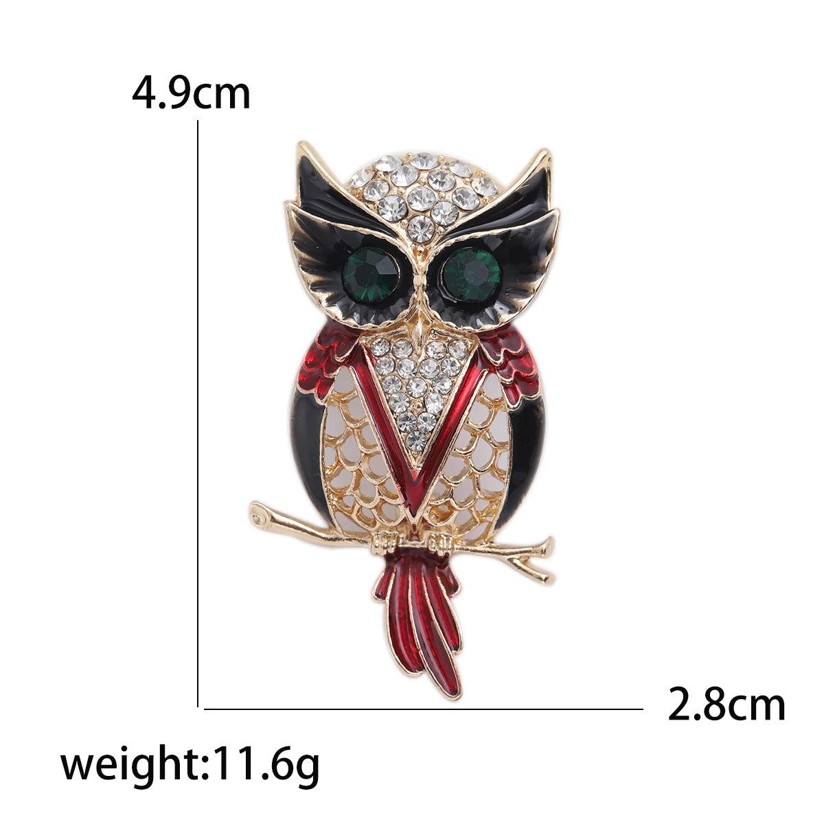 Rhinestone Cartoon Owl Brooch for Women Unisex Enamel Animal Pin Bird Lapel Pin Banquet Party Backpack Gifts Jewelry Accessories