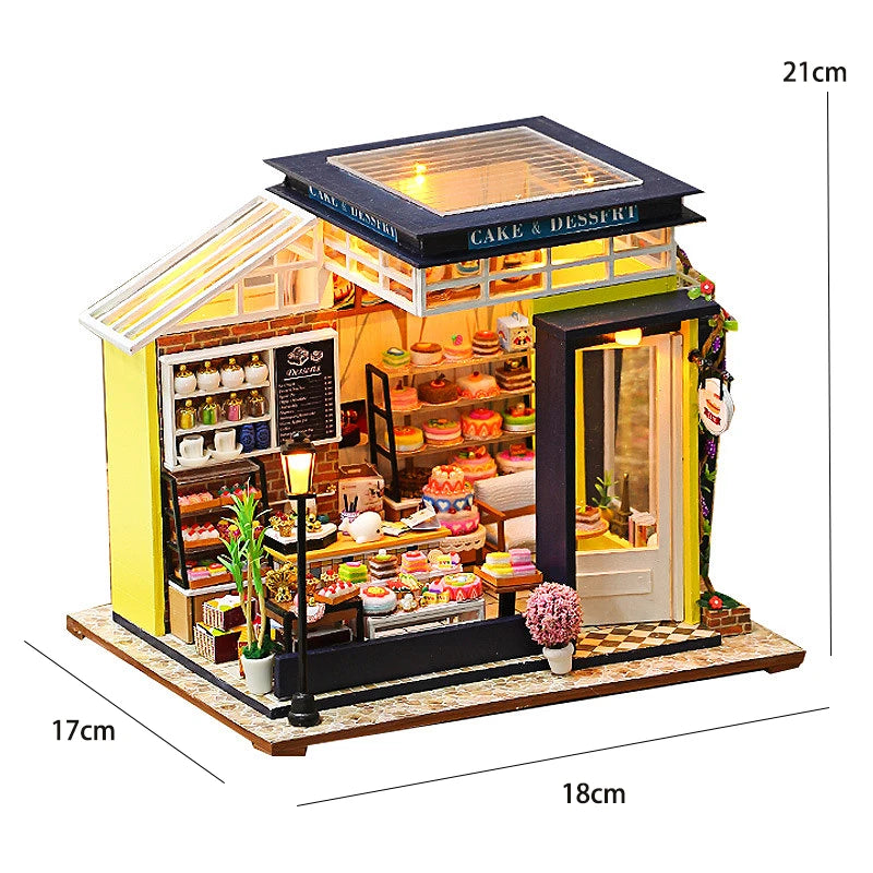 Wooden Miniature Doll House 3D Puzzle Assembly Building Model Kit Small Room Toys Home With Furniture Lighting Wooden Craft Gift