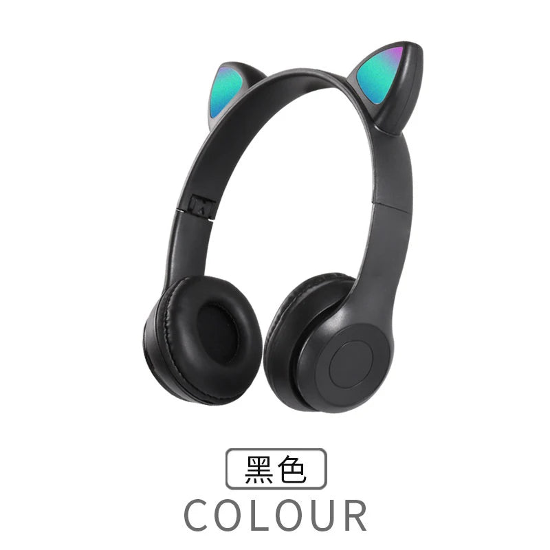 P47M Wireless Bluetooth Headset Gamer Cat LED Light Waterproof Noise Cancelling Earbuds Wireless Headphones Bluetooth Earphones