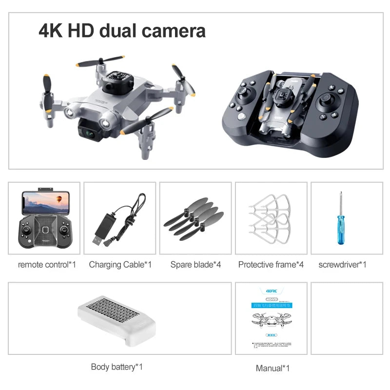 XIAOMI 4DRC V30 Mini Drone with Camera HD 4K 1080P FPV RC Drones Profesional Five-sided Obstacle Avoidance Helicopter Drone Toy