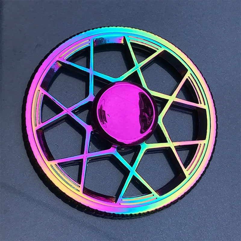 Rainbow Metal Fidget Spinner Toys Stainless Steel Bearing High Speed Stress Relief Spinner ADHD Anxiety Toys for Adult Kid