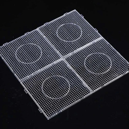 4PCS 2.6mm/5mm Fuse Beads Transparent Big Square Pegboards Ironing Beads Boards DIY Material Template Melting Beads Pegboard