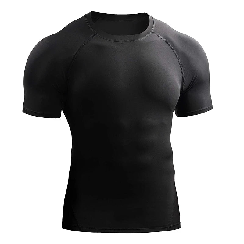 2024 Compression T Shirt Men Summer Sportswear Running T-shirt Elastic Quick Dry Sport Tops Tee Athletic Gym Workout Shirts Men