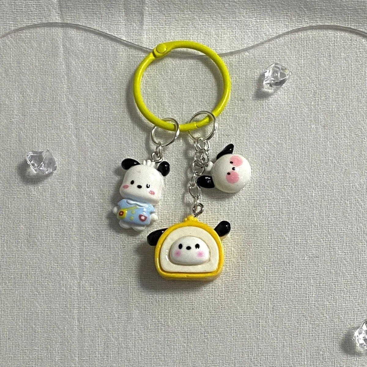 Sanrio Kawaii Anime Hello Kitty Melody Kuromi Keychain Backpack Pendant Creative Keyring Cinnamoroll Birthday Gifts Toy DIY Deco