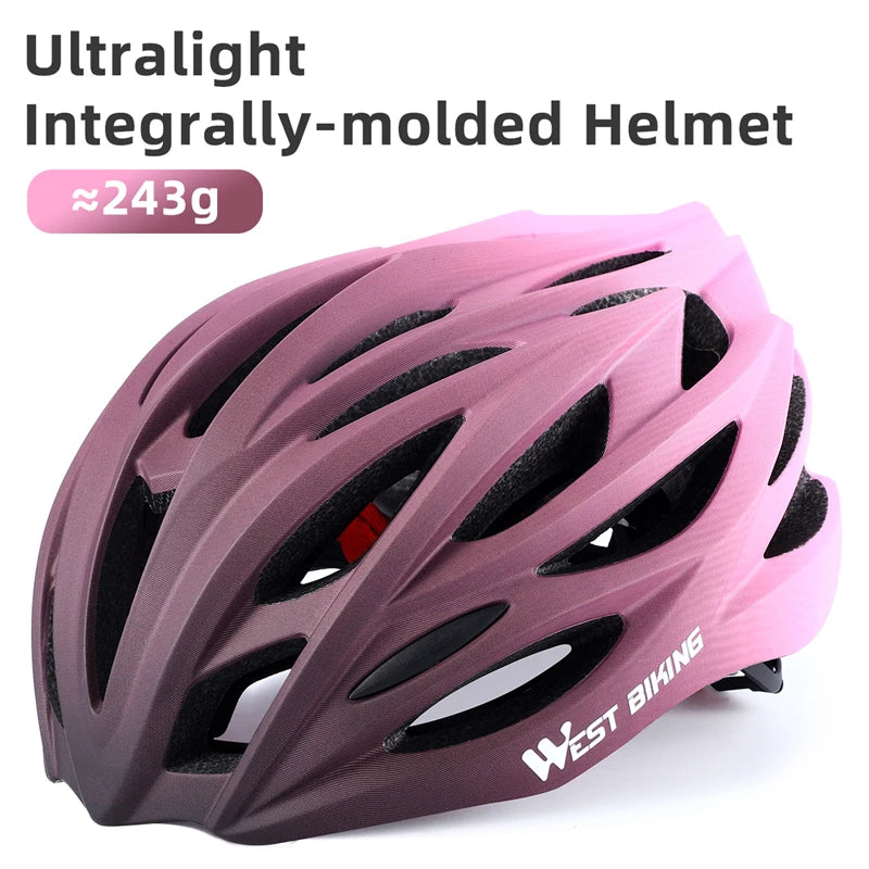 WEST BIKING Ultralight Cycling Helmet Integrally-molded Men Women Racing Helmet Bicycle Safety Cap MTB Road Bike Accessories