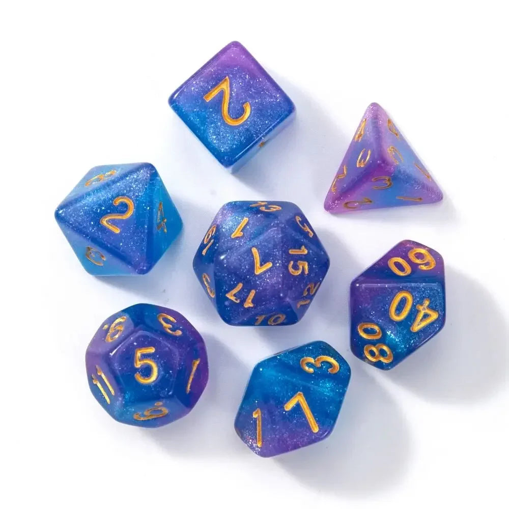 7pcs Polyhedral Dice Set  7-Dice Two-Tone Swirl-DND For DND D4 D6 D8 D10 D% D12 D20 Dice Games Family Party Board Games