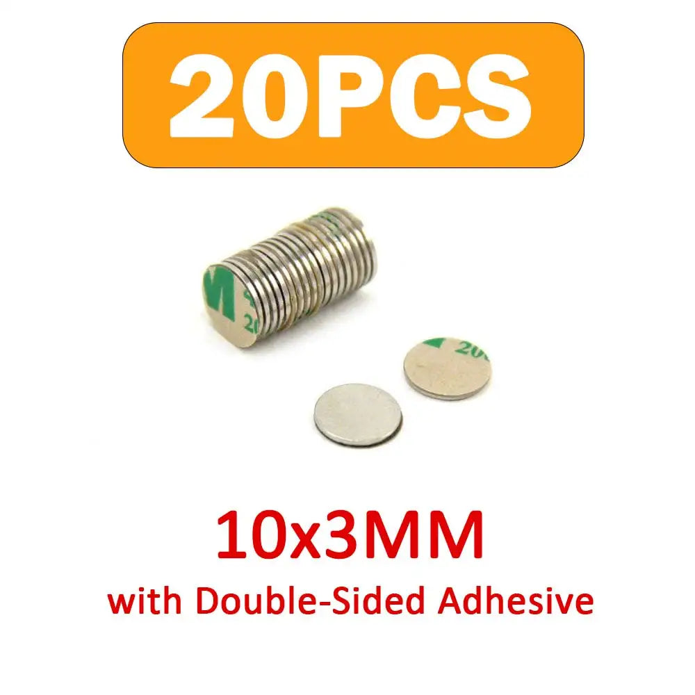 Super Strong Neodymium Disc Magnets with Double-Sided Self Adhesive  , Powerful Rare Earth Magnets for Office, Refrigerator