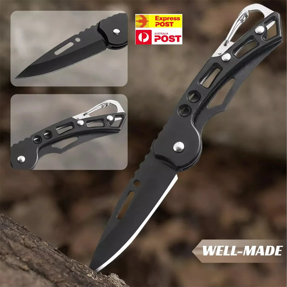 Pocket Folding Knife Colored Titanium Outdoor Knives Stainless Steel Blade and Handle Camping Hiking Hunting Small Fruit Knife