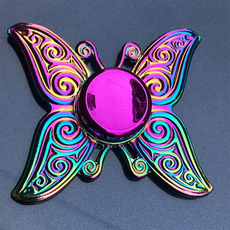 Rainbow Metal Fidget Spinner Toys Stainless Steel Bearing High Speed Stress Relief Spinner ADHD Anxiety Toys for Adult Kid