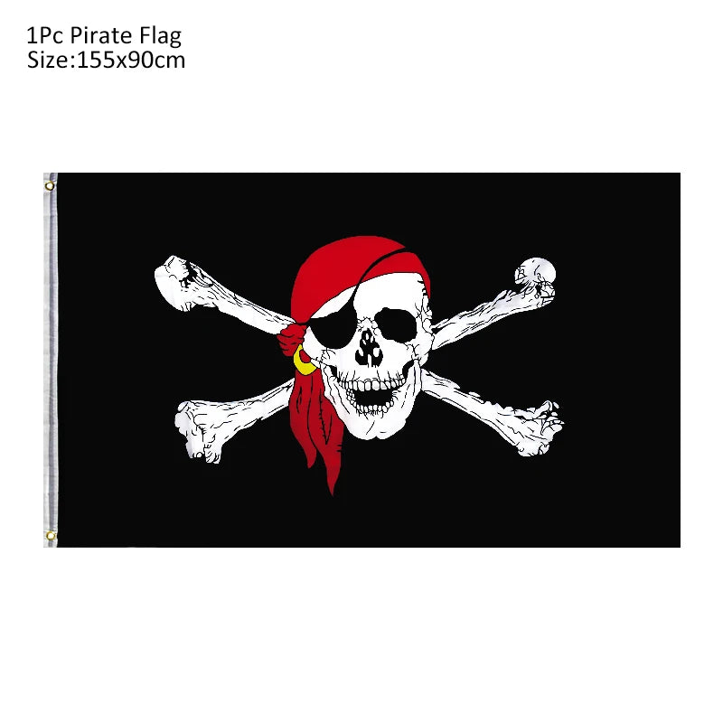 Pirate Captain Cosplay Costume Props Set Pirate Hat Hook Hand Flag Compass Telescope Eye Patch Halloween Theme Party Decorations