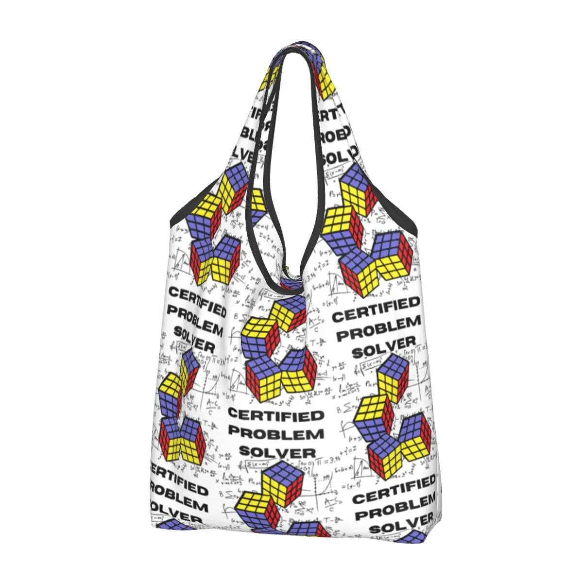 Recycling Exploding Rubix Rubiks Rubics Cube Shopping Bag Women Tote Bag Portable Math Lovers Groceries Shopper Bags