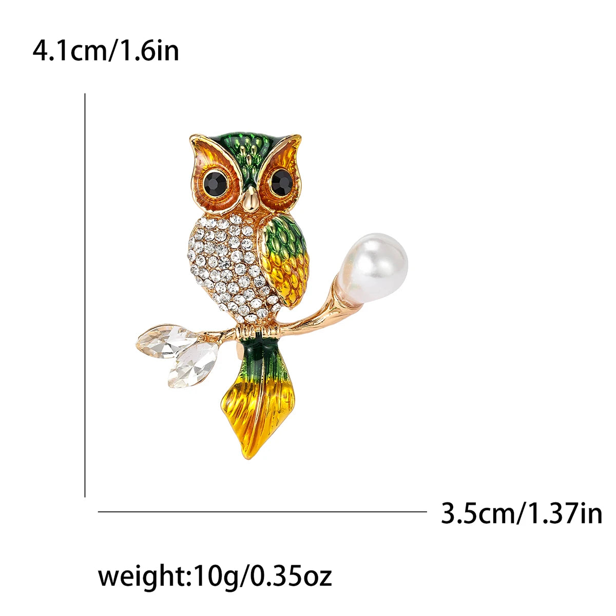 Rhinestone Cartoon Owl Brooch for Women Unisex Enamel Animal Pin Bird Lapel Pin Banquet Party Backpack Gifts Jewelry Accessories