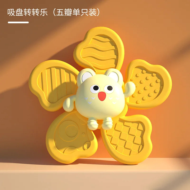 Baby Bath Toys Funny Bathing Sucker Spinner Suction Cup Cartoon Rattles Fidget Educational Toy Montessori Children Boy Girl Gift