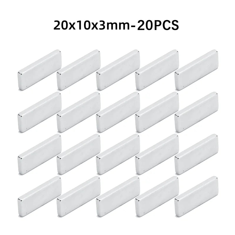 20-200Pcs Super Strong Neodymium Magnets 10/15/20mm X 5/10mm X 3mm N35 NdFeB Block Magnets Square Magnets Refrigerator Stickers