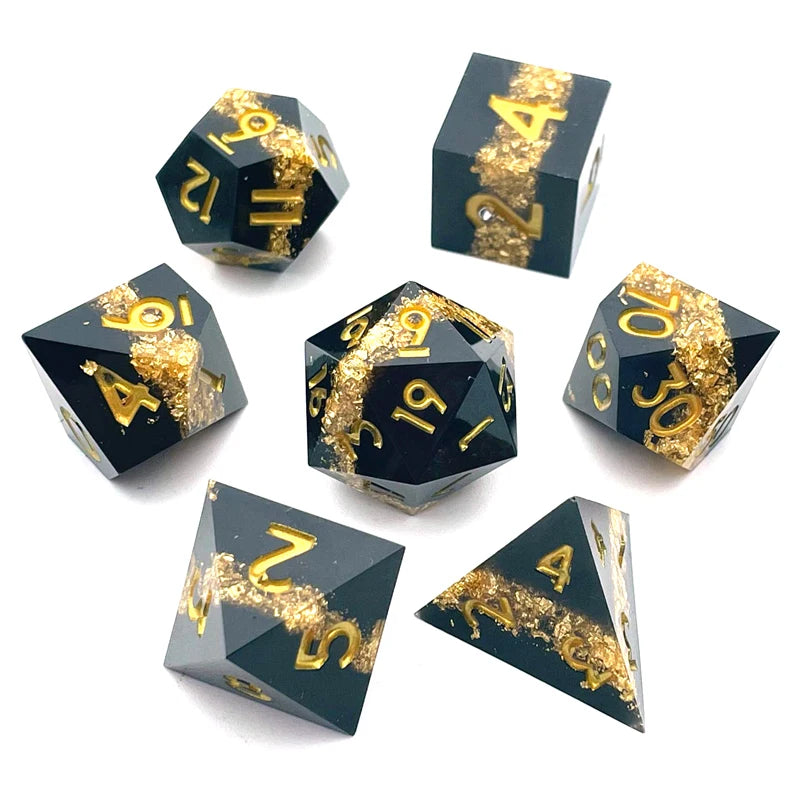 7PCS Sharp Resin Dices Set Multicolour Polyhedral Molds Multiplayers Digital Role Playing Board Table Game for Kids Adults