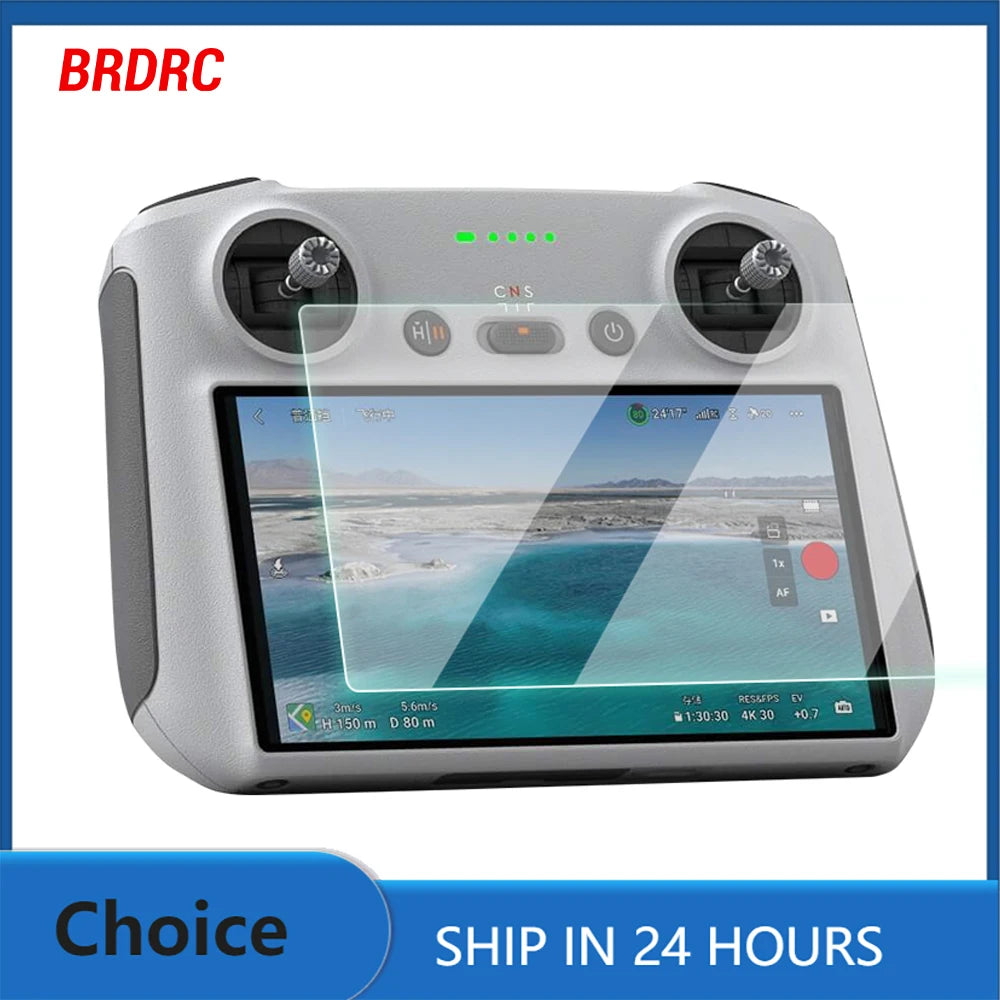 BRDRC 9H HD Tempered Glass Film for DJI Mini 4/Mavic 3 Pro/Air 3 Drone RC/RC 2 Remote Control With Screen Protective Cover Film