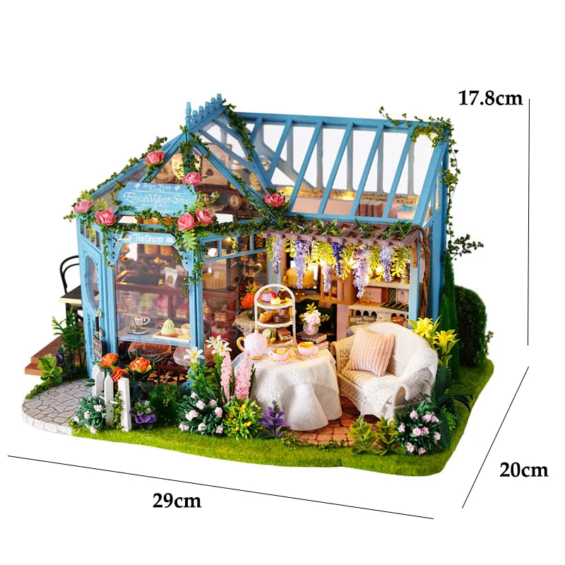 Wooden Miniature Doll House 3D Puzzle Assembly Building Model Kit Small Room Toys Home With Furniture Lighting Wooden Craft Gift