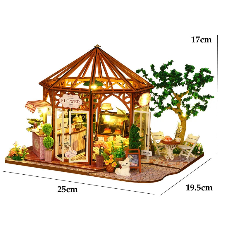 Wooden Miniature Doll House 3D Puzzle Assembly Building Model Kit Small Room Toys Home With Furniture Lighting Wooden Craft Gift