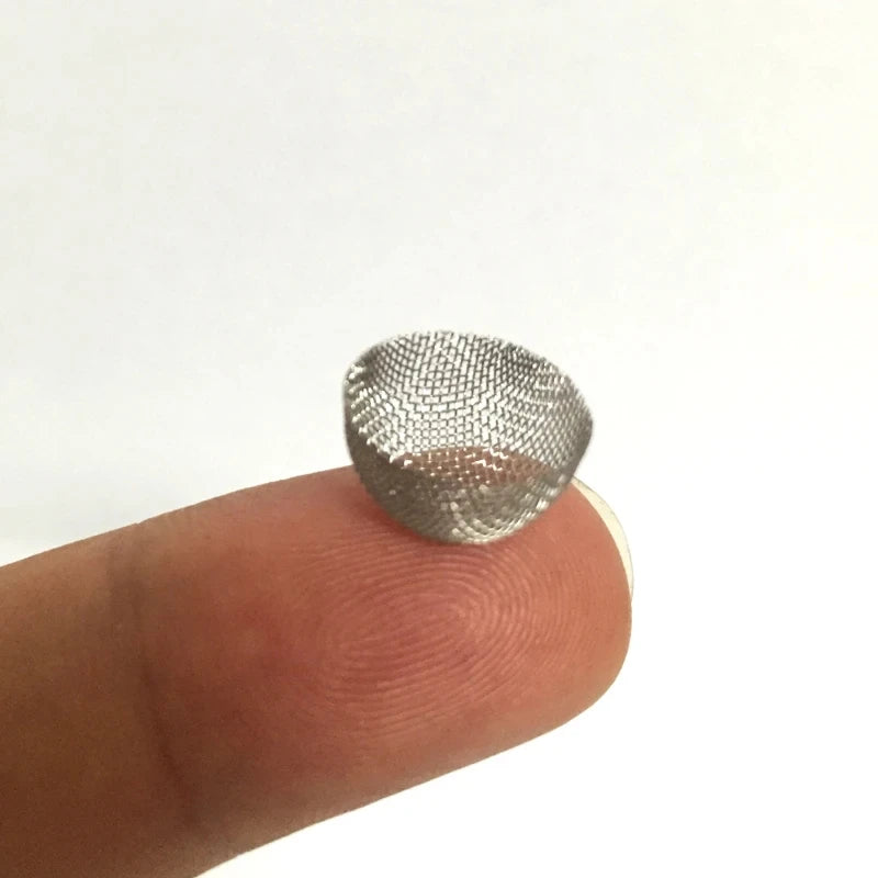 50pcs 60Mesh 12mm Diameter 8mm height 304 Stainless Steel Metal Filter Domed Bowl Silver Screens Smoking Pipe Filter Screen