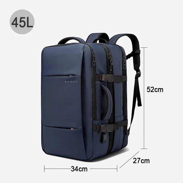 BANGE Travel Backpack Men Business Backpack School Expandable USB Bag Large Capacity 17.3 Laptop Waterproof Fashion Backpack