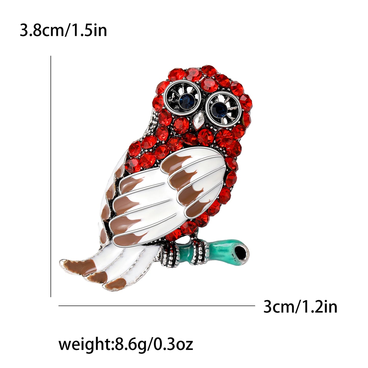 Rhinestone Cartoon Owl Brooch for Women Unisex Enamel Animal Pin Bird Lapel Pin Banquet Party Backpack Gifts Jewelry Accessories