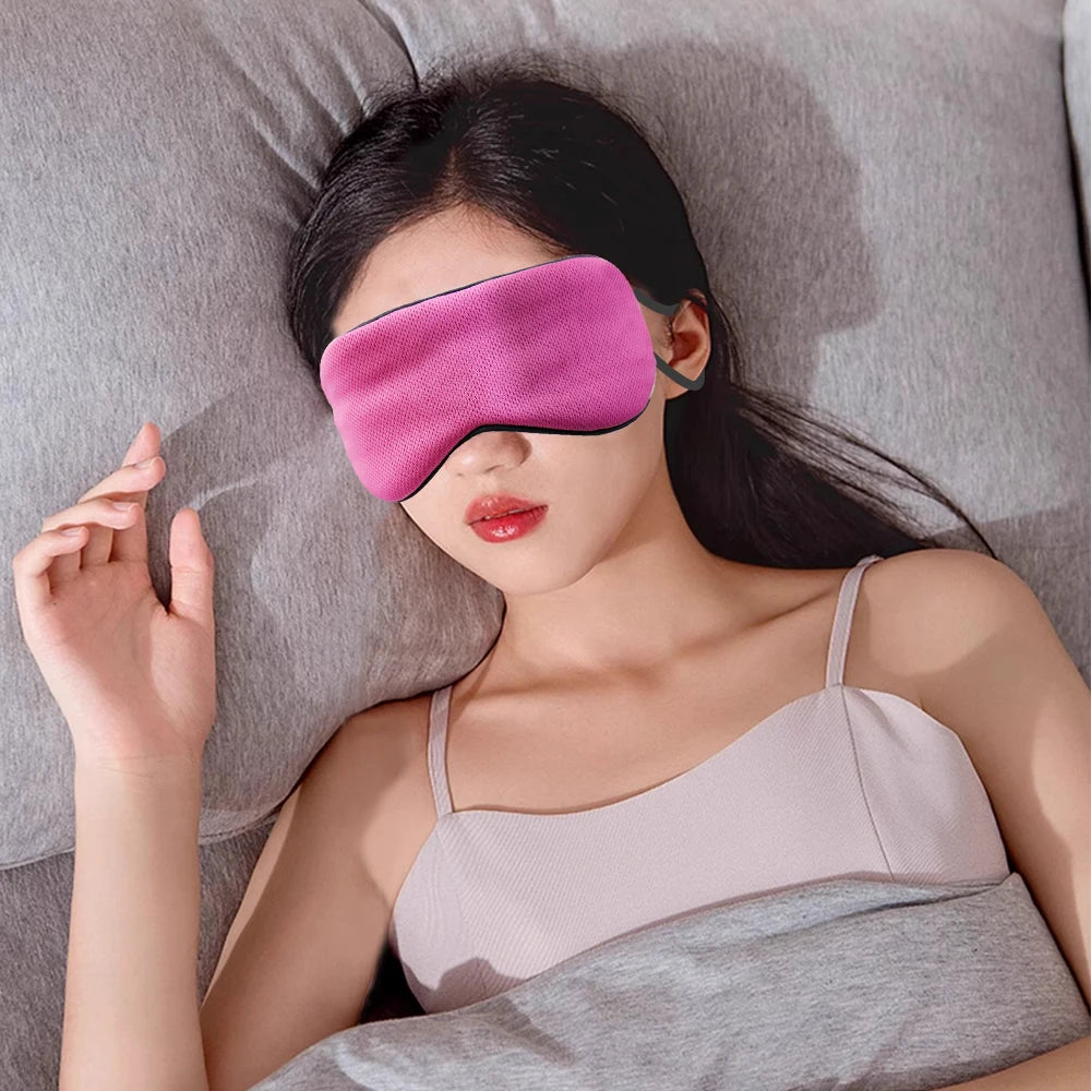 Sleeping Eye Mask Block Out Light Ice Silk Warm And Cool Dual Use Adjustable Soft Travel Light Blocking Breathable Eye Mask