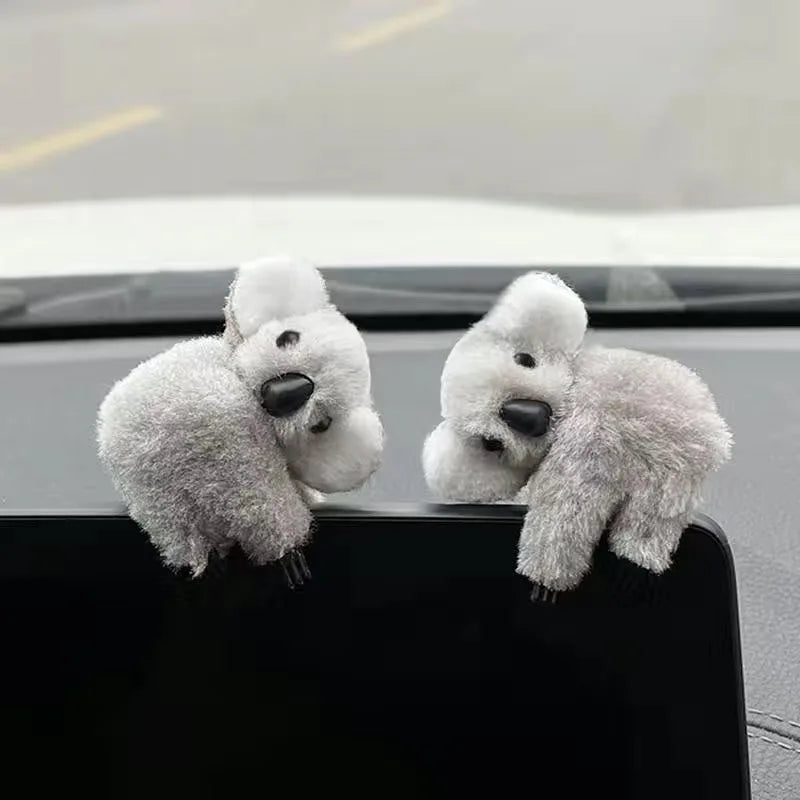 Plush Cute Koala Car Interior Decoration Auto Rearview Mirror Control Screen Decoration Sun Visor Card Clip Gift Car Accessories