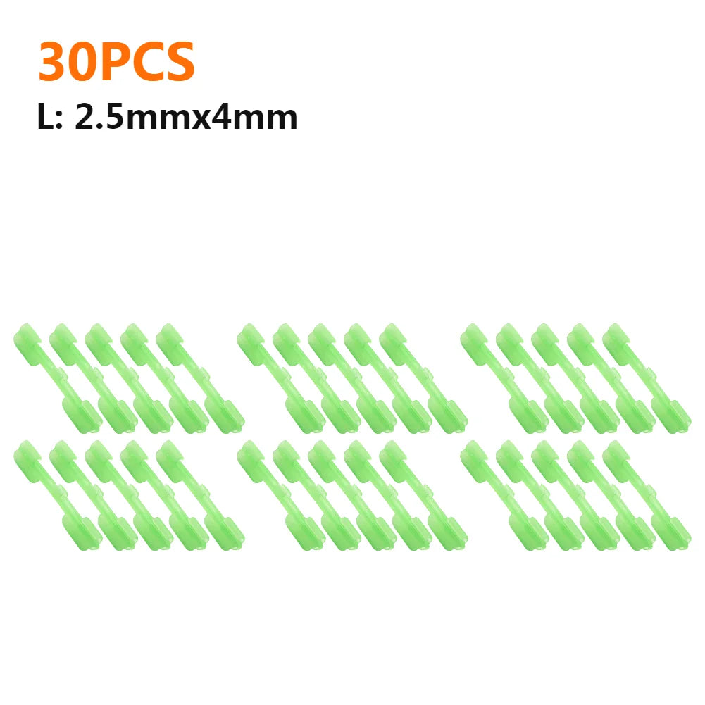 10-50PCS Night Fishing Light Stick Clip S/M/L ABS Fishing Float Tip Light Holder Luminous Effect Light Stick Clip Card Holder