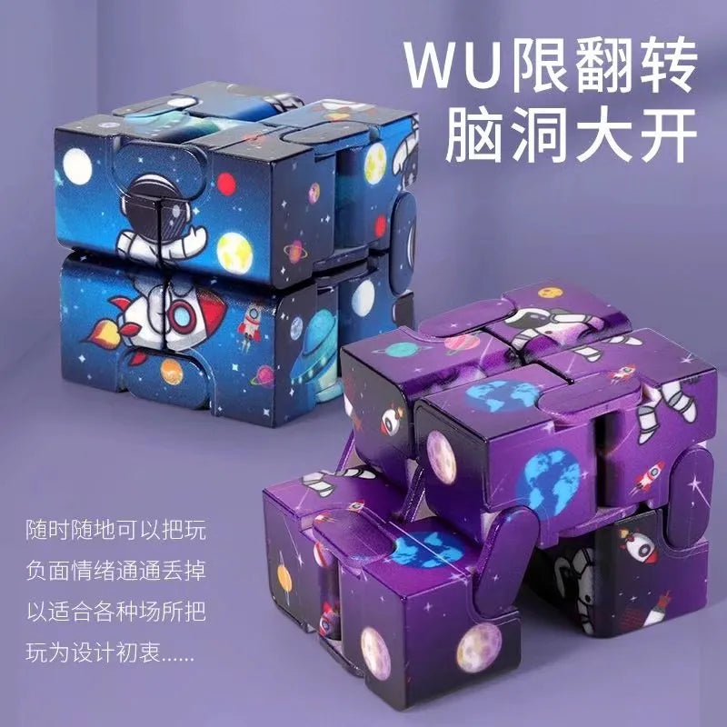 2023 New Astronaut Fingers Infinite Cube Flip Second-order Puzzle Cube Tilted Puzzle Cube Gift Toys  Rubix Cube  Kids Toys