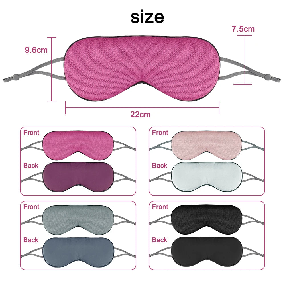 Sleeping Eye Mask Block Out Light Ice Silk Warm And Cool Dual Use Adjustable Soft Travel Light Blocking Breathable Eye Mask