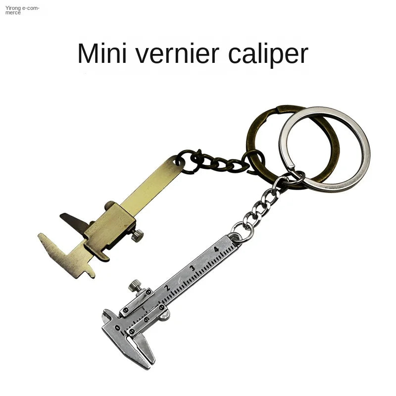 1 New Fashionable Car Key Mini Vernier Caliper Portable 0-40mm Keychain Measurement Tool Car Key Chain Ring Caliper