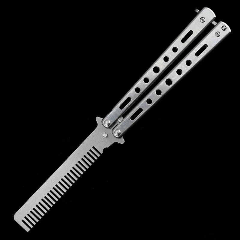 Portable Butterfly Training Knife Foldable CSGO Balisong Trainer Pocket Flail Knife Uncut Blade Butterfly Comb For Training Tool