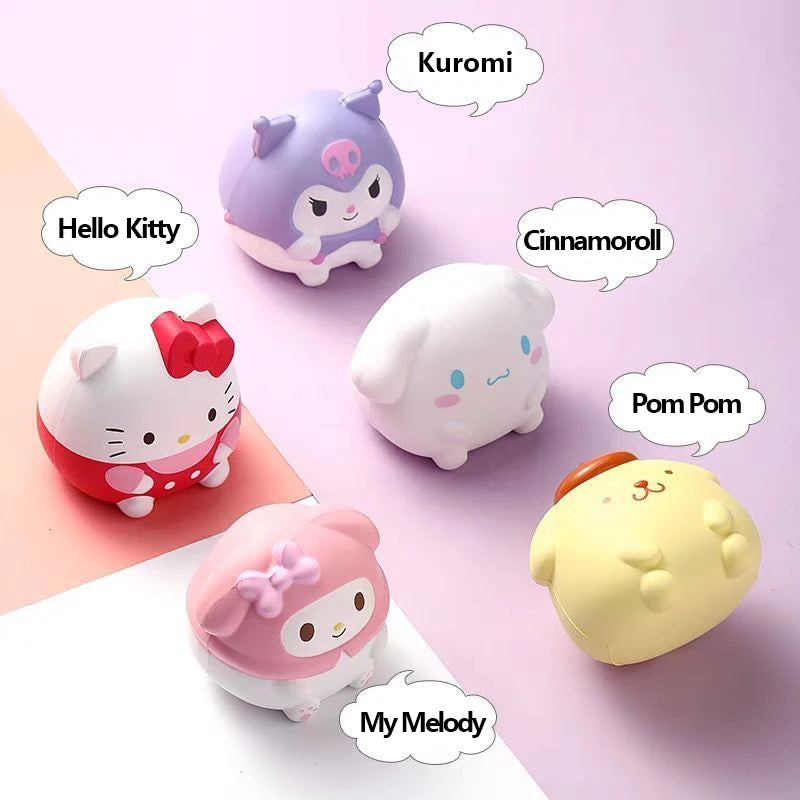 Sanrio Kawaii Hello Kitty Melody Decompression Kuromi Cinnamoroll Stress Relief Squishy Anime Cartoon Children's Hand Pinch Toy