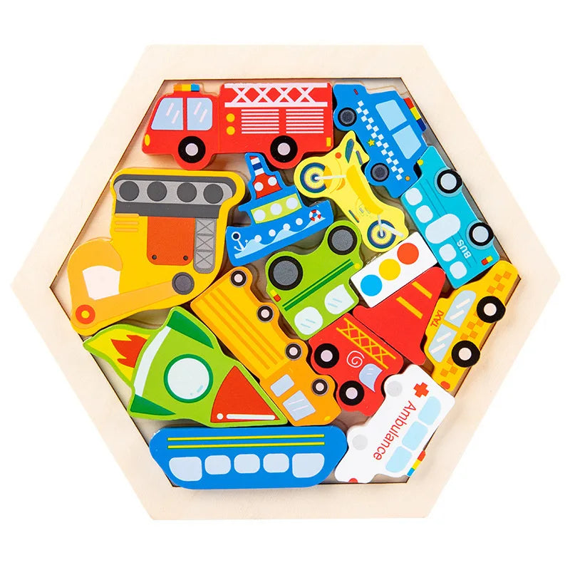 Baby toy Wooden jigsaw Puzzle Creative 3D Puzzle for Children's Intelligence Development Ealy Educational toy for Children