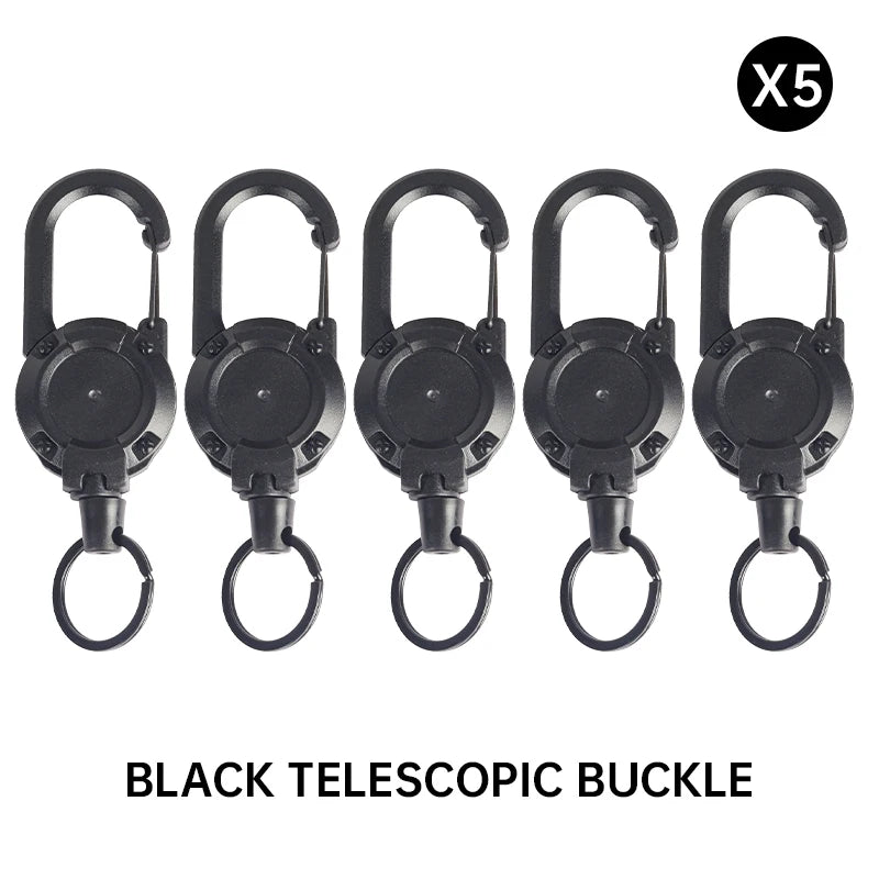 Retractable Rope Hook, Strong Wire Rope Buckle,backpack Key Chain,anti-loss Spring Key Ring,outdoor Portable Camping Accessories