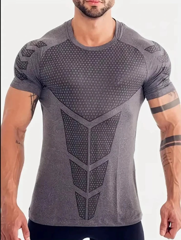 2pcs Quick-drying Compression T-shirt for Men - Lightweight and Breathable Sports Shirt for Outdoor Gym, Running, and Fitness