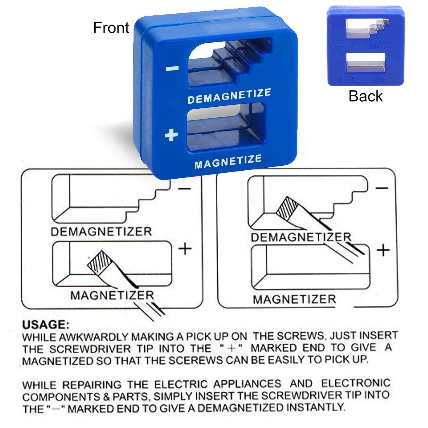 Screwdriver 2 in 1 Magnetizer Demagnetizer Professional Magnetizing Pickup Tool for Screw Driver Drill Bit Hand Tool Parts