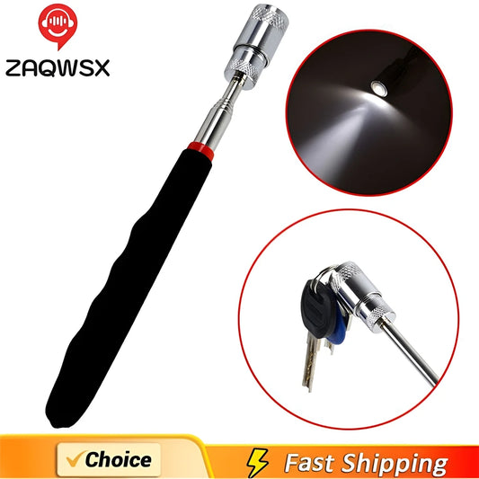 Telescopic Magnetic Pen Extendable Pickup Rod Stick with Light Mini Portable Magnet Pick Up Tool for Picking Up Screws Nut Bol