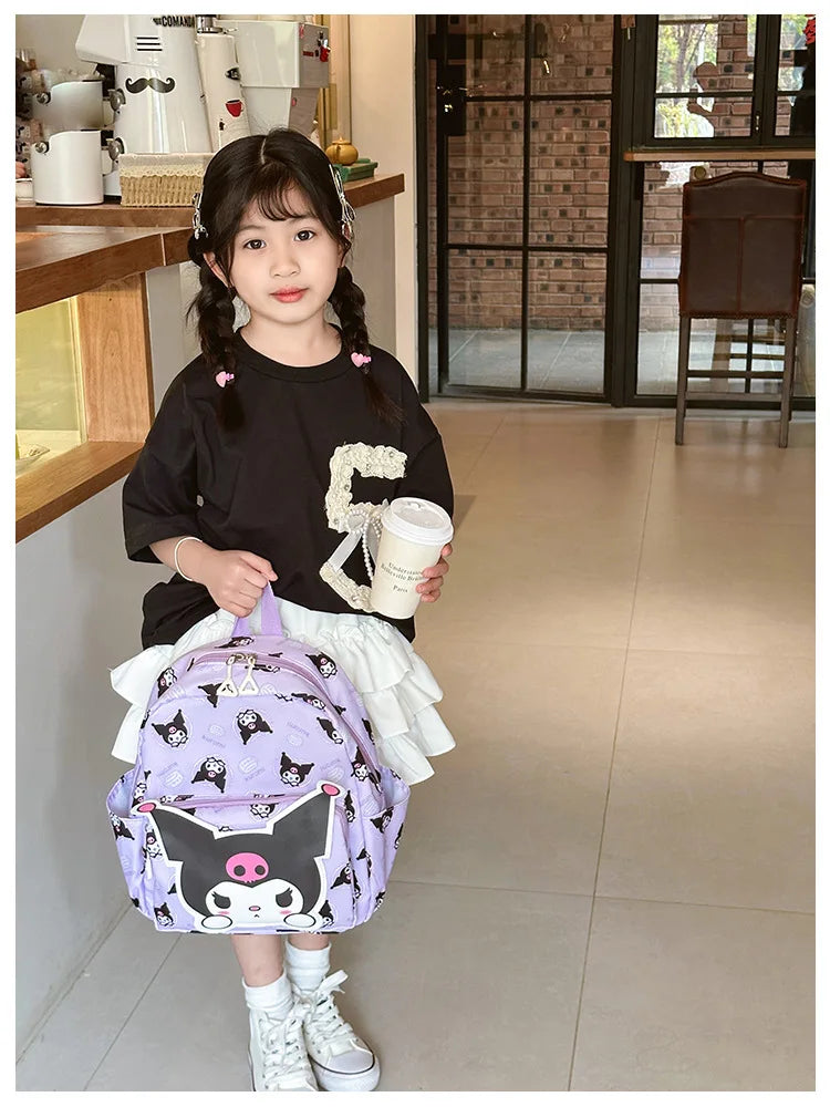 Sanrio, Kulomi Series Cartoon Kindergarten School Bag Fashion Anime Kids Backpack Cute Children's School Bag Trend Backpack