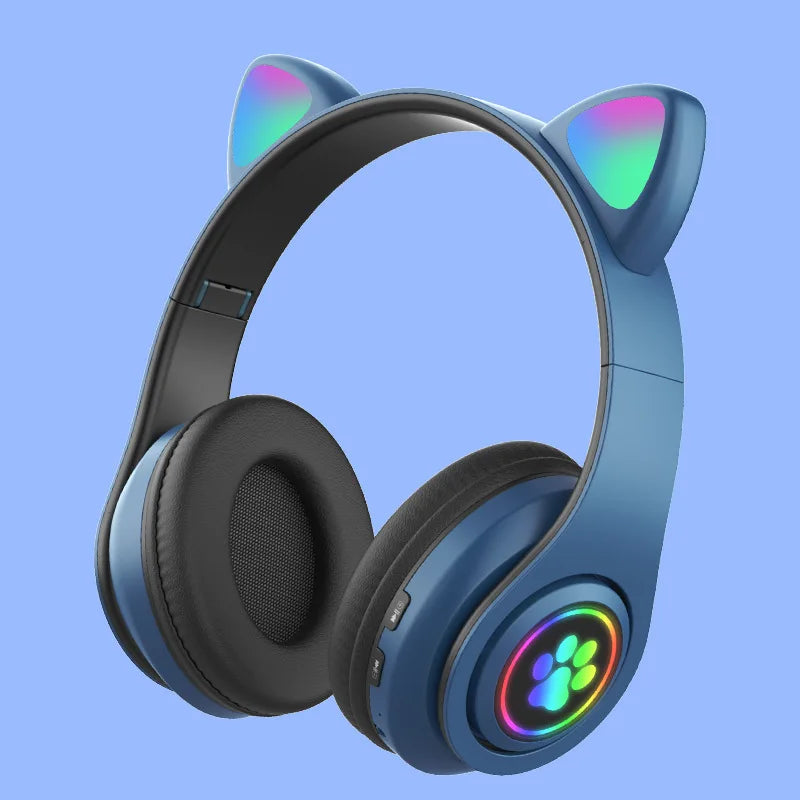 B39M Cat Ear Head mounted Bluetooth Earphones Color Folding High Sound Noise Reduction Leisure Sports Sleep Aid Earphones