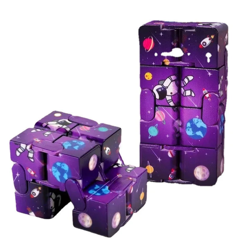 2023 New Astronaut Fingers Infinite Cube Flip Second-order Puzzle Cube Tilted Puzzle Cube Gift Toys  Rubix Cube  Kids Toys