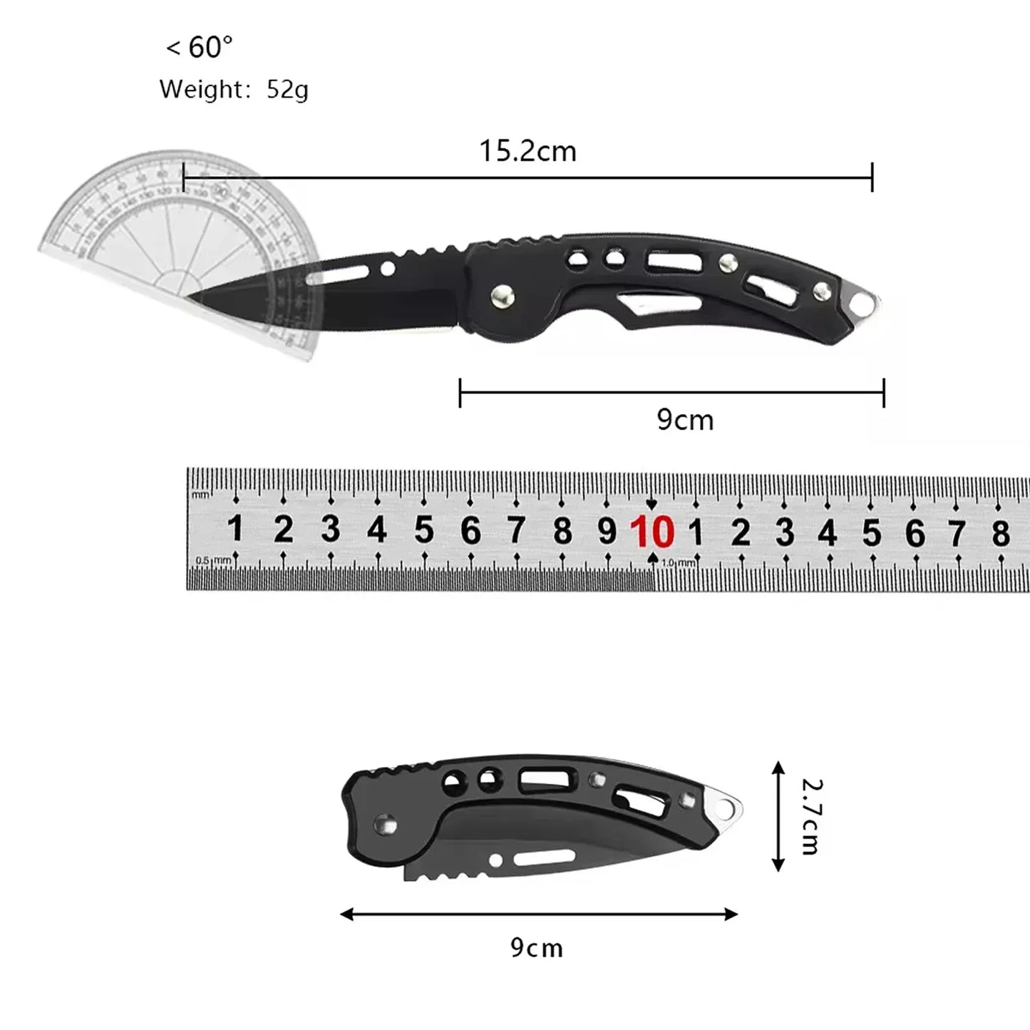 Stainless Steel Keychain Folding Knife Outdoor Carrying Knife Mirror Sharp Pocket Knife Fruit Knife Folding Knife